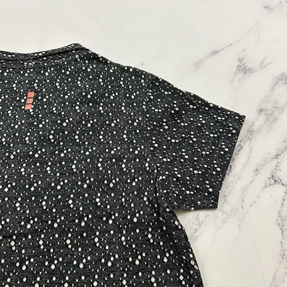 Jamie Sadock Womens Golf Shirt Size M Black Gray Polka Dot Knit Short Sleeve - Picture 9 of 11